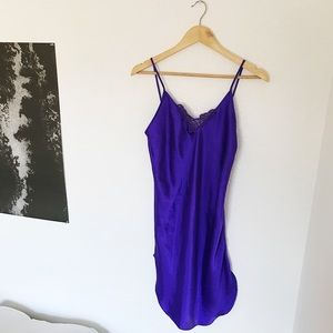 Vintage Feather Bed Intimate Purple Silk Nightgown